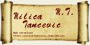 Milica Tančević vizit kartica
